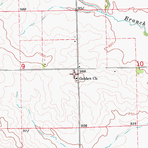 Topographic Map of Golden Prairie Cemetery, IA