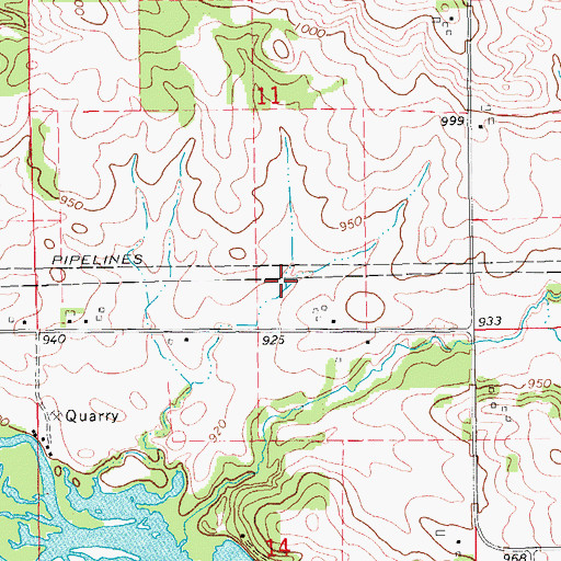 Topographic Map of Lillibridge Cemetery, IA