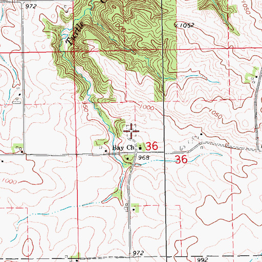 Topographic Map of Milo Township Cemetery, IA