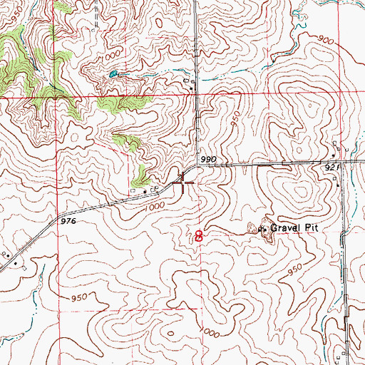 Topographic Map of Willard Cemetery, IA