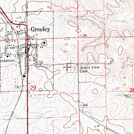 Topographic Map of Saint Joseph's Cemetery, IA