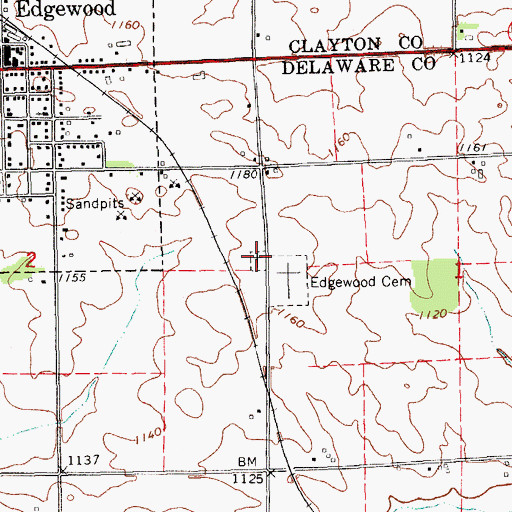 Topographic Map of Saint Marks Cemetery, IA