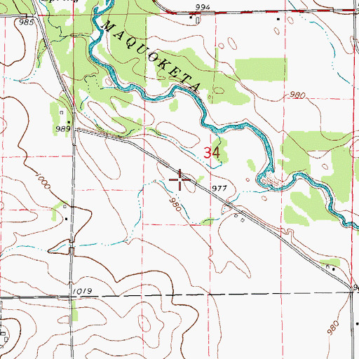 Topographic Map of Reynolds Cemetery, IA