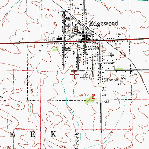 Topographic Map of Edgewood Convalescent Home, IA