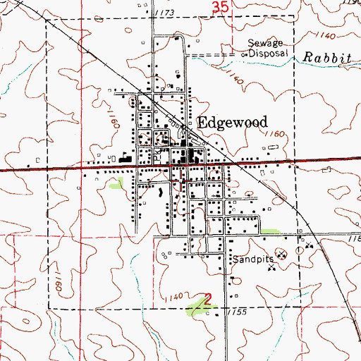 Topographic Map of Edgewood Bible Church, IA