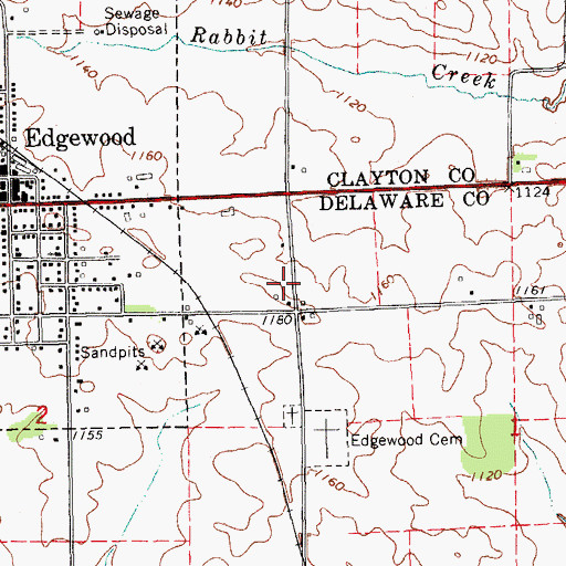 Topographic Map of Lloyd Kelchen Grain Elevator, IA