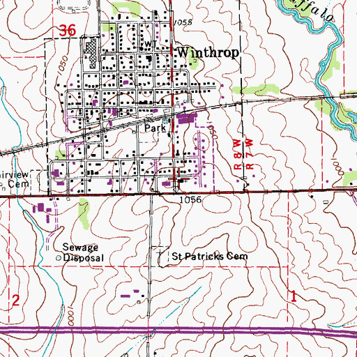 Topographic Map of Saint Patrick's Church, IA