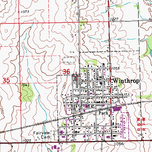 Topographic Map of East Buchanan Elementary School, IA