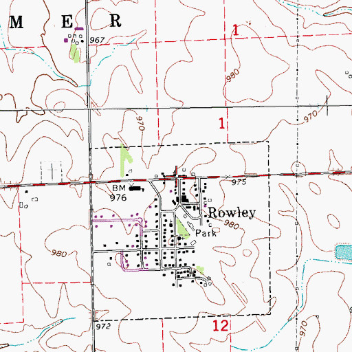 Topographic Map of United Methodist Church, IA