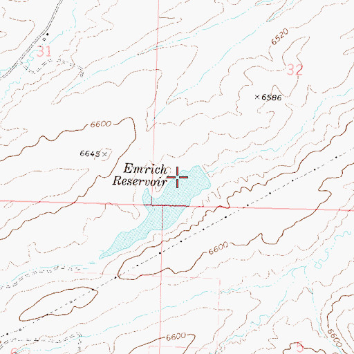 Topographic Map of Lake Emrich Dam, CO