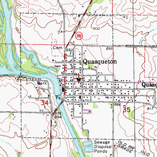 Topographic Map of East Buchanan Community School, IA