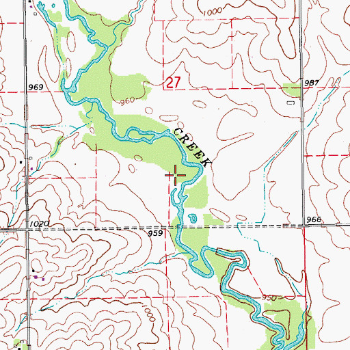 Topographic Map of Buffalo Creek Wildlife Area, IA