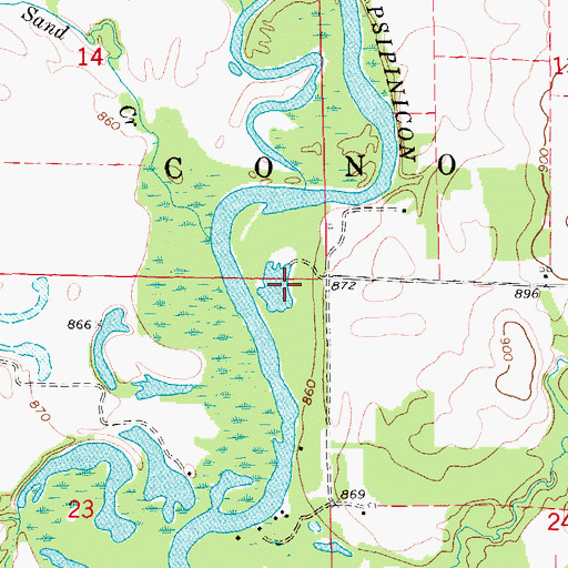 Topographic Map of Sand Creek Access Area, IA