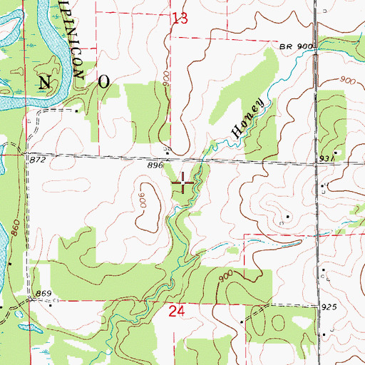 Topographic Map of Hoover Wildlife Area, IA