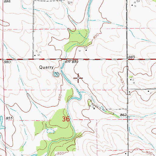 Topographic Map of Kounty Pond - Hoffman Woods Area, IA