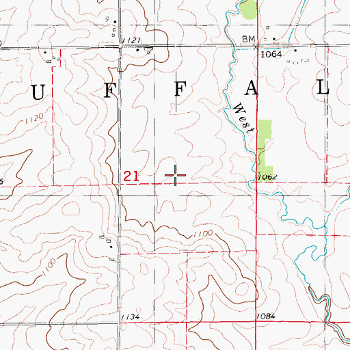 Topographic Map of Crowfoot Post Office (historical), IA
