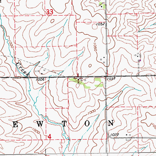 Topographic Map of Kiene (historical), IA