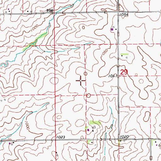 Topographic Map of Middlefield Post Office (historical), IA