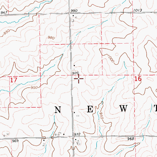 Topographic Map of Newtonville Post Office (historical), IA