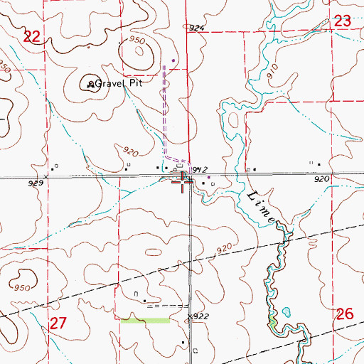 Topographic Map of Vista Post Office (historical), IA