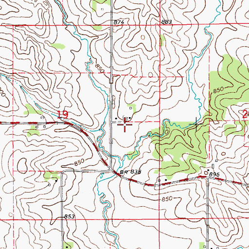 Topographic Map of Frink's Grove Post Office (historical), IA
