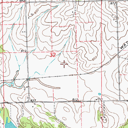Topographic Map of Sunny Side Post Office (historical), IA