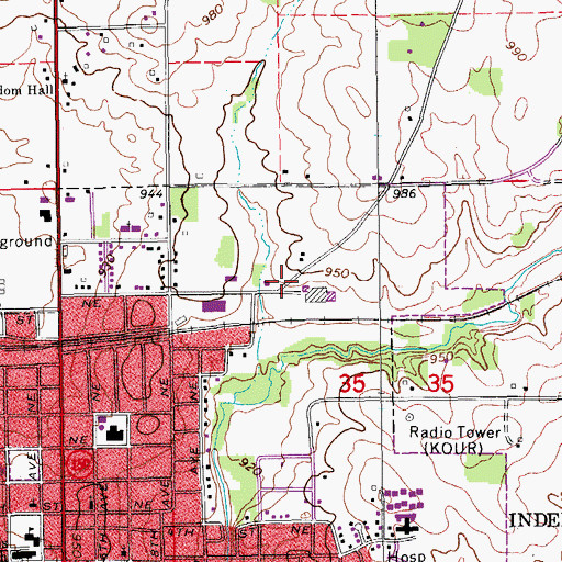 Topographic Map of Independence Motor Speedway, IA