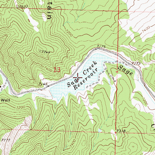 Topographic Map of Sage Creek Dam, CO