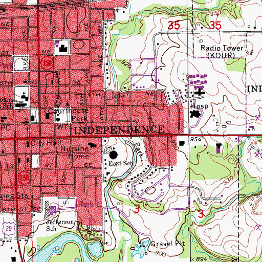 Topographic Map of Medical Associates Center, IA
