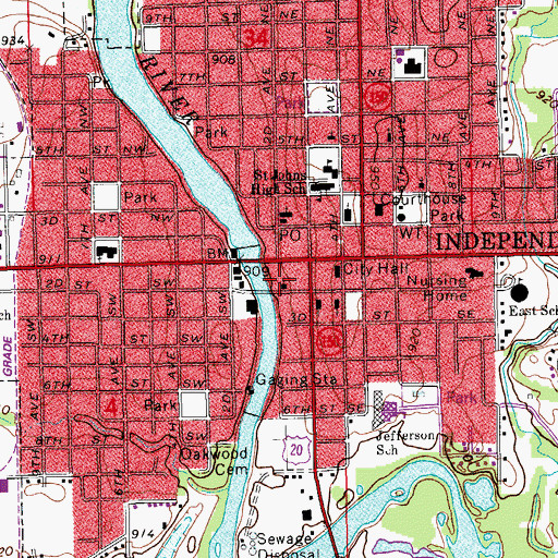Topographic Map of Freedom Baptist Church, IA