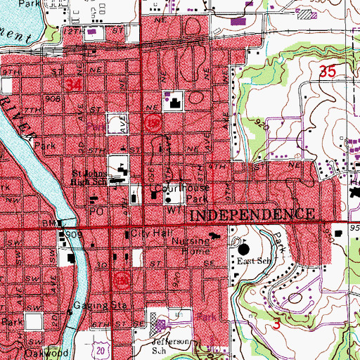 Topographic Map of Bethel Baptist Church, IA