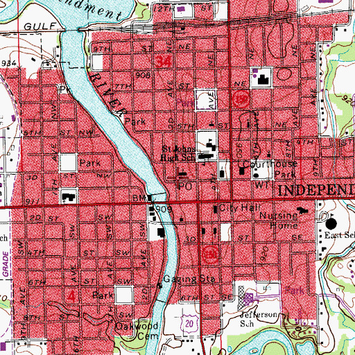 Topographic Map of Saint James Episcopal Church, IA