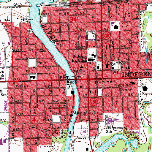 Topographic Map of Assembly of God Church, IA