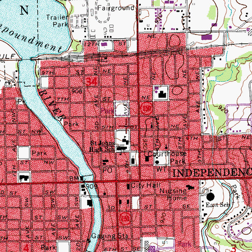 Topographic Map of Hope Wesleyan Church, IA