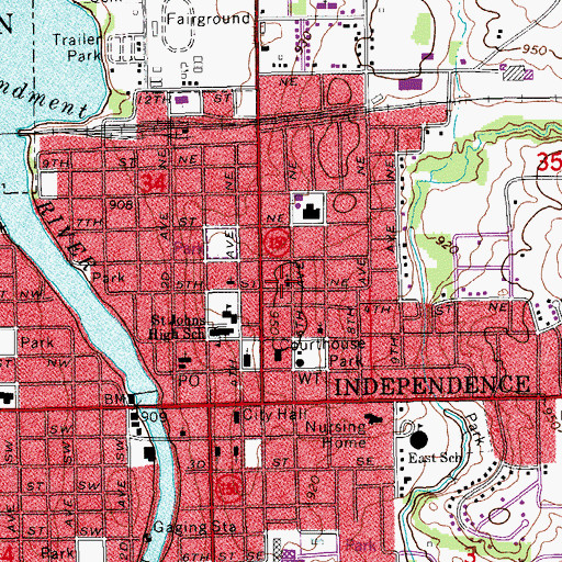 Topographic Map of Immanuel Lutheran Church, IA