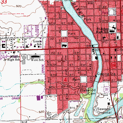 Topographic Map of Grace Evangelical Church, IA