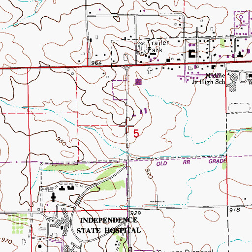 Topographic Map of Cornerstone Foursquare Church, IA