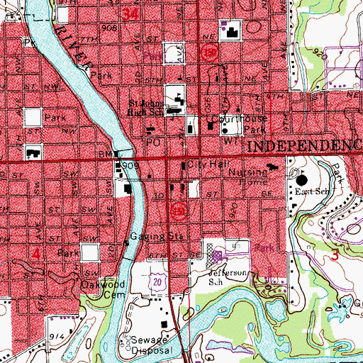 Topographic Map of First United Methodist Church, IA