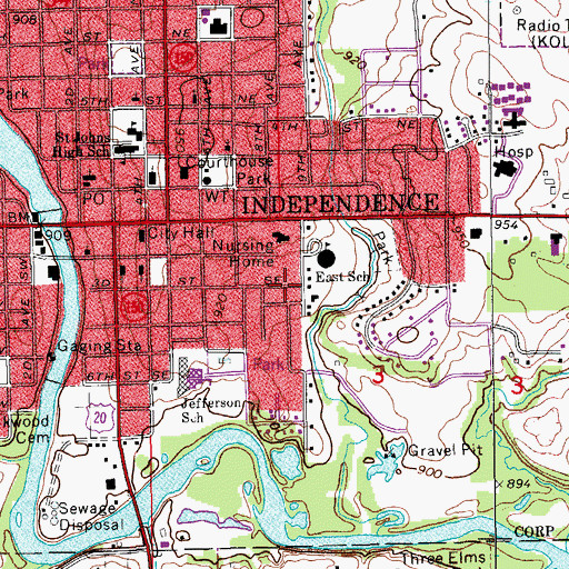 Topographic Map of United Pentecostal Church, IA
