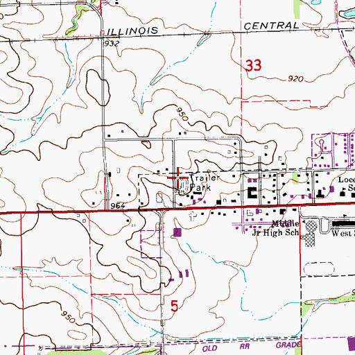 Topographic Map of Pine Ridge Mobile Home Court, IA