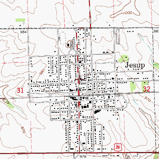 Topographic Map of Presbyterian Church, IA