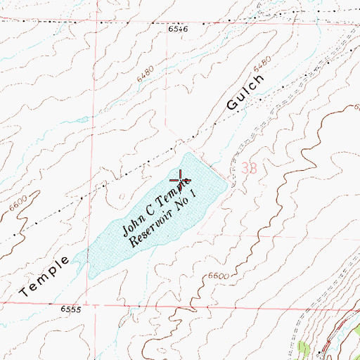 Topographic Map of J C Temple Number 1 Dam, CO