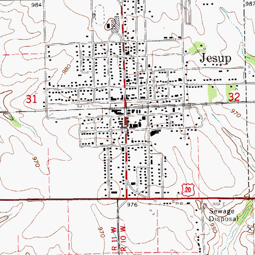 Topographic Map of Saint Athanasius Church, IA
