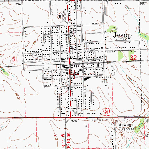 Topographic Map of Saint Athanasius School, IA