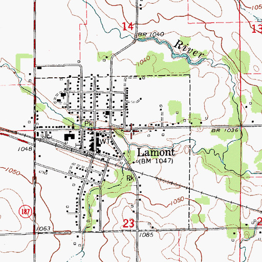 Topographic Map of Saint Peter Lutheran Church, IA