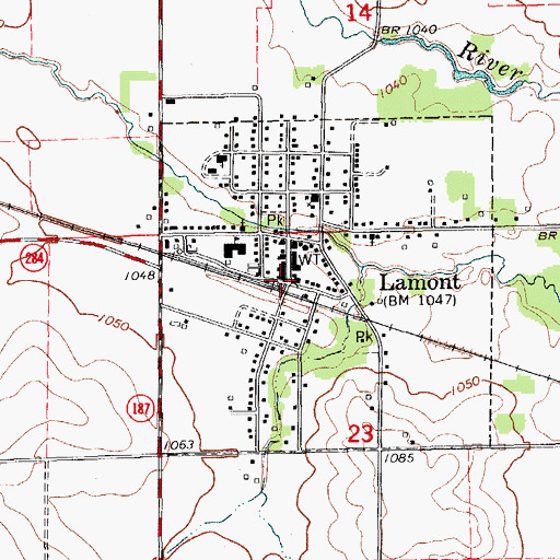 Topographic Map of First Baptist Church, IA