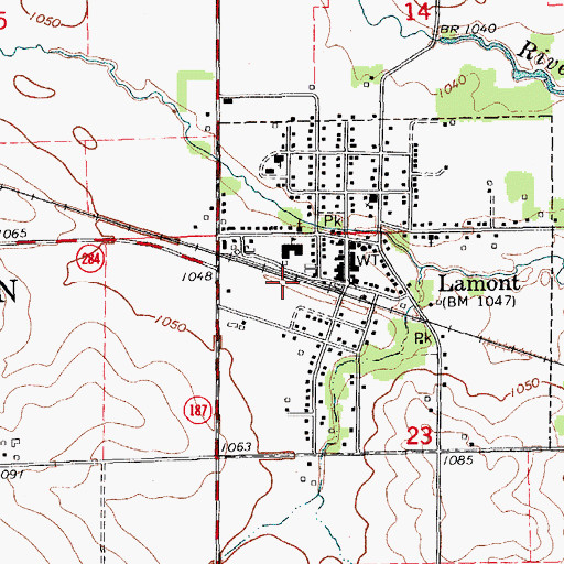 Topographic Map of Lamont (historical), IA