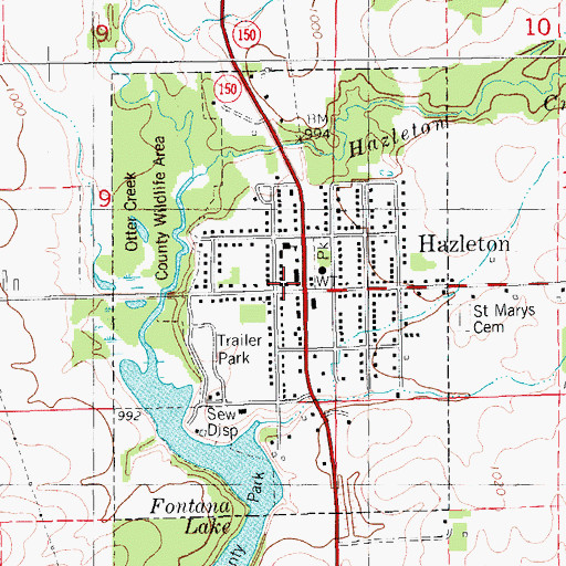 Topographic Map of Hazleton First Respond Ambulance Service, IA
