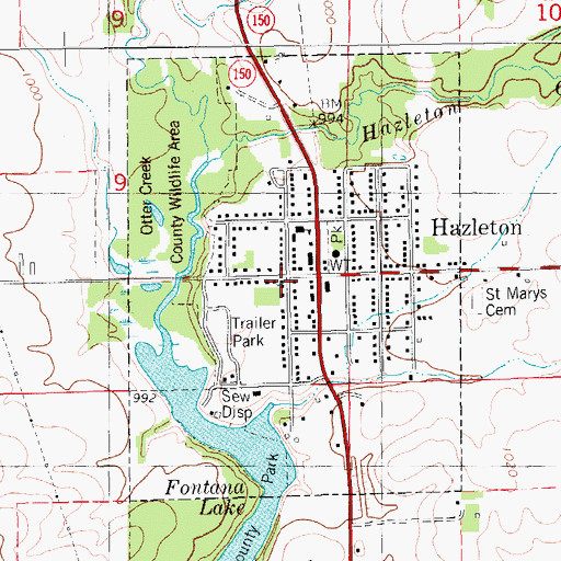 Topographic Map of First Presbyterian Church, IA