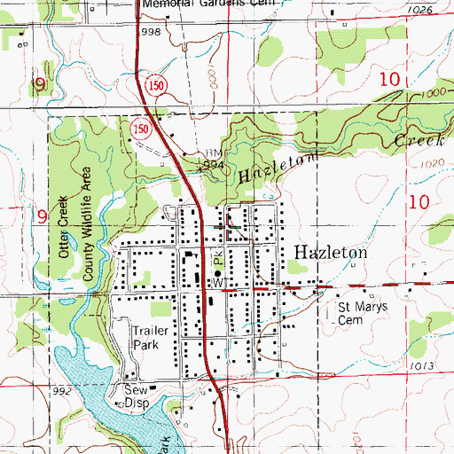 Topographic Map of Trinity United Methodist Church, IA